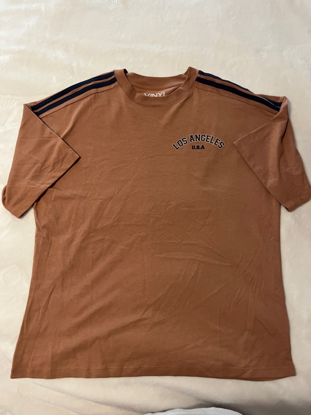 Brown and Navy Blue Los Angeles Jersey Style Graphic Tee